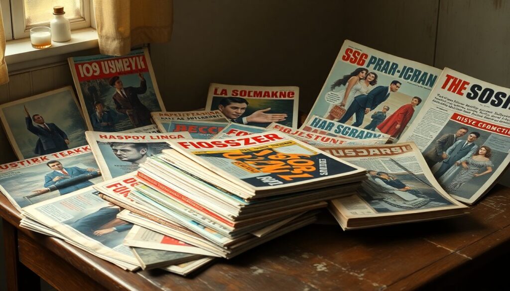 Архивные журналы и культура просмотра ретро - иллюстрация