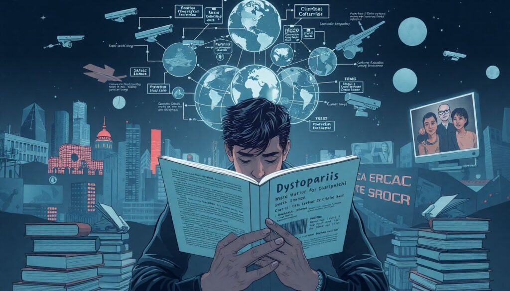 История подачи сюжета в антиутопиях прошлых лет - иллюстрация